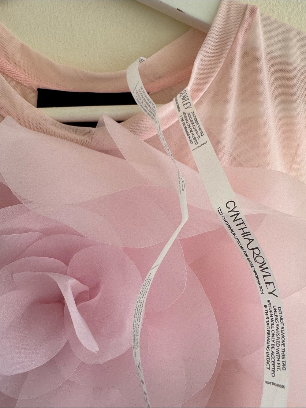 Nwt Cynthia Rowley sleeveless mesh top with organza flower sz S - Picture 7 of 10